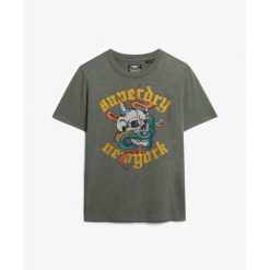 Damska koszulka na co dzień Superdry Neo Trad Tattoo. Zielone koszulki sportowe Superdry, bez wzorów, bez ramiączek. W wyprzedaży za 136.20 zł.