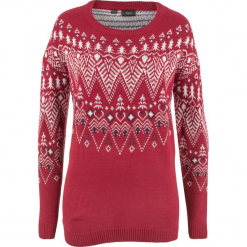 Sweter bonprix pomarańczowo-czerwony wzorzysty. Swetry marki bonprix. Za 37.99 zł.