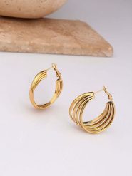 Charlize Pozłacane kolczyki-kreole rozmiar: onesize. Żółte kolczyki Charlize, pozłacane. Za 60.88 zł.