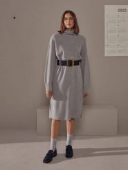 Rodier Sukienka w kolorze szarym rozmiar: L. Szare sukienki Rodier, na co dzień, l, bez wzorów, z wełny, klasyczne, bez kołnierzyka, bez ramiączek, midi, proste. Za 347.99 zł.