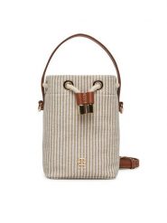 Tommy Hilfiger Torebka Th Premium Beach Le Bucket AW0AW17215 Beżowy. Brązowe torebki klasyczne TOMMY HILFIGER, bez wzorów, z materiału, bez dodatków. Za 519.99 zł.