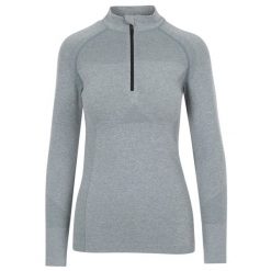 Trespass Pelina Zip - Aktywny damski top w kolorze turkusowym Mist. Zielone koszulki sportowe Trespass, bez wzorów, bez ramiączek, do jazdy konnej. Za 240.99 zł.
