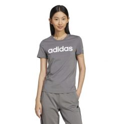 Koszulka damska ADIDAS Gym & Pilates. Szare bluzki Adidas, m, bez wzorów, z bawełny, sportowe, bez kołnierzyka, bez ramiączek. W wyprzedaży za 69.99 zł.