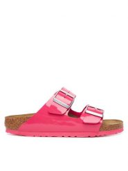 Birkenstock Klapki Arizona 1030798 Różowy. Czerwone klapki Birkenstock, bez wzorów, ze skóry, bez obcasa. Za 449.99 zł.