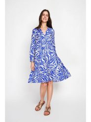 William de Faye Sukienka w kolorze niebiesko-białym rozmiar: 34. Białe sukienki William de Faye, bez wzorów, klasyczne, bez kołnierzyka, bez ramiączek, midi. Za 143.99 zł.