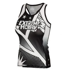 Koszulka sportowa damska bez rękawów Tank top EXTREME HOBBY COMICS. Czarne koszulki sportowe EXTREME HOBBY, bez wzorów, z elastanu, bez ramiączek, na fitness i siłownię. Za 139.00 zł.