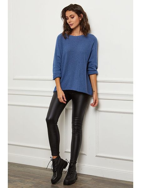 Joséfine Sweter "Aladin" w kolorze niebiesko-granatowym rozmiar: M. Niebieskie swetry Joséfine, m, bez wzorów, z kaszmiru, bez ramiączek. Za 135.49 zł.