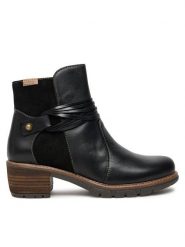Pikolinos Botki W1T-8906C2 Czarny. Czarne botki Pikolinos, bez wzorów, ze skóry, bez obcasa, na słupku, bez zapięcia. Za 769.99 zł.