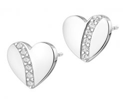 Kolczyki srebrne z cyrkoniami - serca. Szare kolczyki Apart, z cyrkonią, srebrne. Za 104.00 zł.