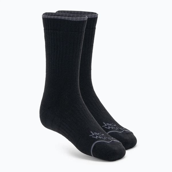 Skarpety Jack Wolfskin Trek Merino CL C. Czarne skarpety Jack Wolfskin, bez wzorów, z elastanu. Za 89.99 zł.