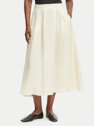 Marella Spódnica trapezowa Biada 2615101082 Écru Regular Fit. Białe spódnice Marella, bez wzorów, ze lnu, trapezowe. Za 689.99 zł.