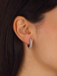 Luja Bijoux Kolczyki-kreole z cyrkoniami rozmiar: onesize. Szare kolczyki Luja Bijoux, z cyrkonią, srebrne. Za 52.95 zł.