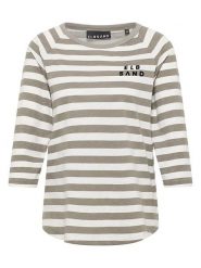 ELBSAND Koszulka "Celina" w kolorze beżowo-kremowym rozmiar: XL. Białe bluzki ELBSAND, xl, bez wzorów, z bawełny, bez kołnierzyka, bez ramiączek. Za 115.95 zł.