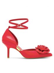 Eva Minge Szpilki ROSE-V1520-15 Czerwony. Czerwone szpilki Eva Minge, bez wzorów, ze skóry, bez obcasa, na szpilce, bez zapięcia. Za 339.99 zł.
