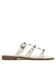 Patrizia Pepe Klapki PPJ344 06 Biały. Białe klapki Patrizia Pepe, bez wzorów, ze skóry, bez obcasa. Za 359.99 zł.