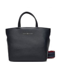 Tommy Hilfiger Torebka Th Logotape Mini Tote AW0AW17694 Granatowy. Niebieskie torebki klasyczne TOMMY HILFIGER, bez wzorów, ze skóry, bez dodatków. Za 599.99 zł.