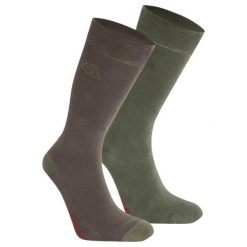 Skarpety Odstraszające Owady Dla Dorosłych Unisex (zestaw 2 Sztuk). Zielone skarpety Craghoppers, bez wzorów, z bawełny. Za 186.99 zł.
