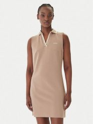 Guess Sukienka codzienna V6GK02 K2928 Beżowy Regular Fit. Brązowe sukienki Guess, na co dzień, s, z aplikacjami, z syntetyku, bez kołnierzyka, bez ramiączek, proste. Za 344.99 zł.