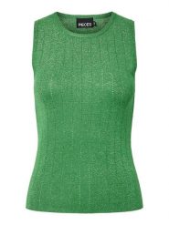 Pieces Top dzianinowy w kolorze zielonym rozmiar: XL. Zielone topy Pieces, xl, bez wzorów, z dzianiny, bez kołnierzyka, bez ramiączek. Za 101.94 zł.