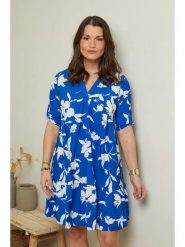 Curvy Lady Sukienka w kolorze niebiesko-białym rozmiar: 40/42. Białe sukienki Curvy Lady, bez wzorów, z wiskozy, klasyczne, bez kołnierzyka, bez ramiączek, mini. Za 66.00 zł.