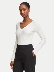 HUGO Bluzka Dumille 50571224 Biały Slim Fit. Białe bluzki Hugo, xs, bez wzorów, z bawełny, bez kołnierzyka, bez ramiączek. Za 399.99 zł.