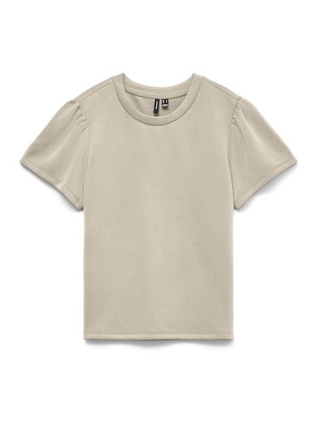 Vero Moda Koszulka w kolorze szarobrązowym rozmiar: S. Brązowe bluzki Vero Moda, s, bez wzorów, bez kołnierzyka, bez ramiączek. Za 90.95 zł.