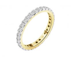 Pierścionek z żółtego złota z brylantami laboratoryjnymi - Eternity - 0,97 ct - próba 585. Żółte pierścionki Apart, z brylantem, złote. Za 4,990.00 zł.