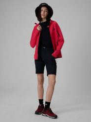 4F Spodenki trekkingowe szybkoschnące damskie - czarne L. Czarne szorty 4f, bez wzorów, ze skóry, wizytowe, z podwyższonym stanem. Za 169.99 zł.