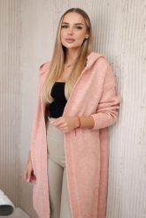Sweter Kardigan z kapturem ciemny pudrowy róż. Czerwone kardigany KESI, l, bez wzorów, z lycry. Za 218.51 zł.