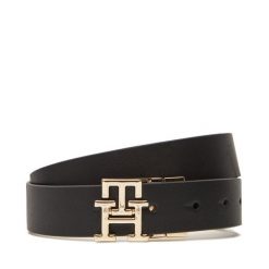 Pasek Damski Tommy Hilfiger. Czarne paski TOMMY HILFIGER, bez wzorów. Za 289.99 zł.
