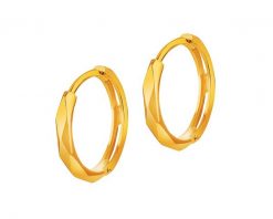 Złote kolczyki - koła, 14 mm. Żółte kolczyki Apart, złote. Za 689.00 zł.