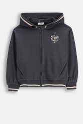 Bluza rozpinana z kapturem. Szare bluzy COCCODRILLO, na jesień, z aplikacjami, z dresówki, z kapturem. Za 99.90 zł.