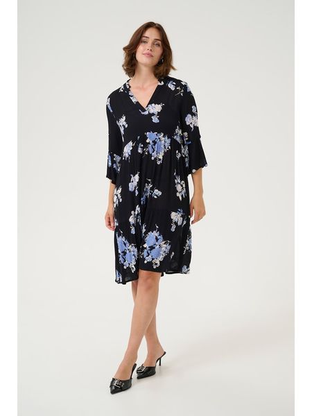 Kaffe Sukienka w kolorze czarnym rozmiar: 42. Czarne sukienki Kaffe, na imprezę, s, bez wzorów, z wiskozy, klasyczne, bez kołnierzyka, bez ramiączek, midi. Za 109.26 zł.