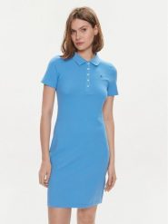 Tommy Hilfiger Sukienka codzienna 1985 WW0WW37853 Niebieski Slim Fit. Niebieskie sukienki TOMMY HILFIGER, na co dzień, xs, bez wzorów, z bawełny, bez kołnierzyka, bez ramiączek, proste. Za 319.99 zł.
