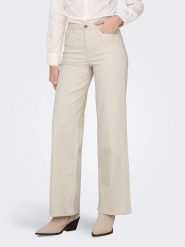 ONLY Dżinsy - Comfort fit - w kolorze beżowym rozmiar: L/L32. Brązowe jeansy Only, l, z aplikacjami, z podwyższonym stanem. Za 122.96 zł.