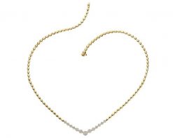 Naszyjnik z żółtego złota z brylantami - 0,85 ct - próba 585. Żółte naszyjniki Apart, z brylantem, złote. Za 23,990.00 zł.