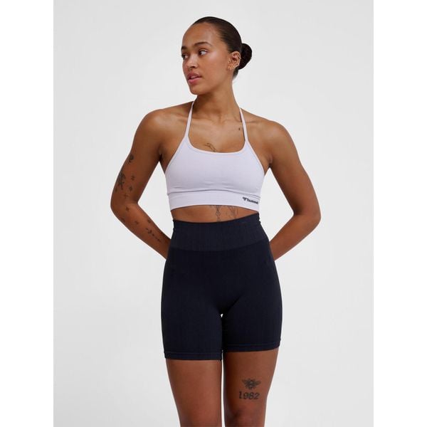 Bezszwowy biustonosz dla kobiet Hummel Tiffy. Fioletowe biustonosze Hummel, bez wzorów. Za 147.00 zł.