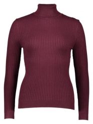 ONLY Golf w kolorze bordowym rozmiar: XS. Czerwone golfy Only, xs, bez wzorów, prążkowane, bez ramiączek. Za 73.93 zł.