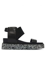 United Nude Sandały Rico Sandal II 110140116 Czarny. Czarne sandały United Nude, bez wzorów, ze skóry, bez obcasa, na koturnie, bez zapięcia. Za 929.99 zł.