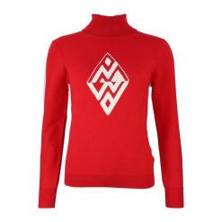 Damski sweter z golfem Peak Mountain Aglae. Czerwone golfy Peak Mountain, bez wzorów, bez ramiączek. W wyprzedaży za 278.00 zł.