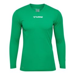 Koszulka z długim rękawem Hummel BL Essential. Zielone bluzki Hummel, bez wzorów, sportowe, bez kołnierzyka, bez ramiączek. Za 189.00 zł.