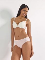 Bawełniane majtki figi 3 pack - złamana biel. Figi Reserved, l, bez wzorów, z bawełny. Za 59.99 zł.