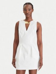 Elisabetta Franchi Sukienka koktajlowa AB-856-61E2-V490 Biały Regular Fit. Białe sukienki Elisabetta Franchi, bez wzorów, z bawełny, wizytowe, bez kołnierzyka, bez ramiączek. Za 2,089.00 zł.