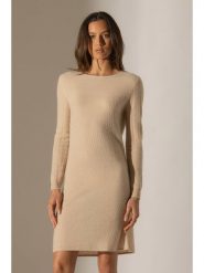 Perfect Cashmere Kaszmirowa sukienka "Lola" w kolorze beżowym rozmiar: S. Brązowe sukienki Perfect Cashmere, na co dzień, s, bez wzorów, z kaszmiru, bez kołnierzyka, bez ramiączek, mini, proste. Za 262.91 zł.