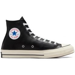 Sneakers Converse Chuck 70 Leather. Czarne trampki Converse, bez wzorów, ze skóry, bez zapięcia. Za 463.75 zł.