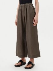 Max Mara Spodnie materiałowe Minnie 2516131018 Zielony Relaxed Fit. Zielone spodnie materiałowe Max Mara, bez wzorów, ze lnu. Za 729.99 zł.