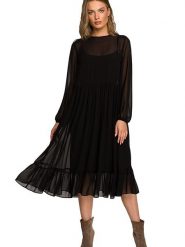 Stylove Sukienka w kolorze czarnym rozmiar: M. Czarne sukienki Stylove, m, bez wzorów, bez kołnierzyka, bez ramiączek, maxi. Za 210.81 zł.