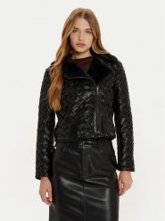 Marciano Guess Kurtka z imitacji skóry Camille 4BGL31 7204A Czarny Regular Fit. Czarne kurtki Marciano Guess, z aplikacjami, ze skóry, bez kaptura. Za 1,119.00 zł.