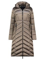 Geographical Norway Płaszcz pikowany "Blanche" w kolorze szarobrązowym rozmiar: XL. Brązowe płaszcze Geographical Norway, xl, bez wzorów, bez kaptura. Za 236.05 zł.