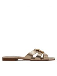 PINKO Klapki Marli 09 SD0313P049 Złoty. Żółte klapki Pinko, bez wzorów, ze skóry, bez obcasa. Za 759.99 zł.